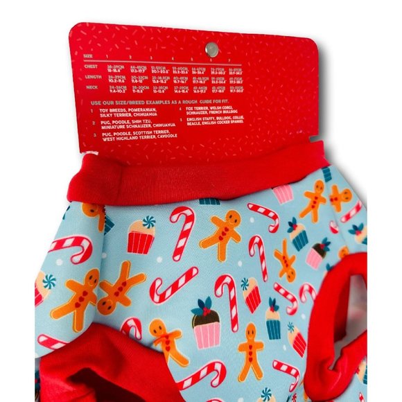 Fuzz Yard Happy Howlidays Gingerbread Treats Green Dog Wrap Vest Size 3 - Picture 3 of 3